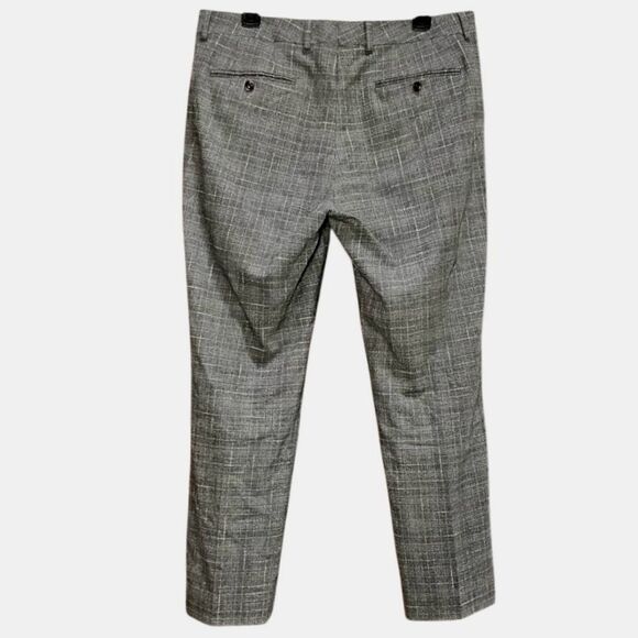 Bonobos Italian Stretch Wool Glen Plaid Dress Pants in Grey Men’s 33/30 - Picture 5 of 9